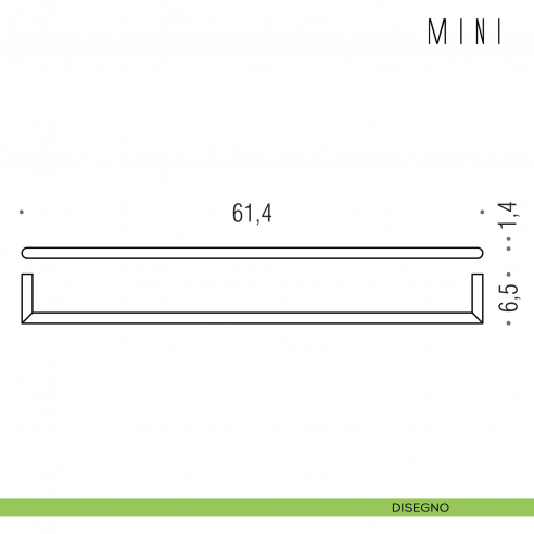 Porta salvietta Colombo Design serie Mini 61,4 cm disegno