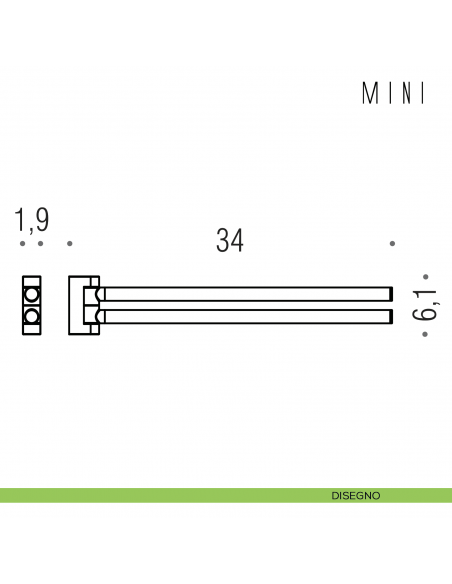 Porta salvietta doppio a snodo Colombo Design Mini B4012 disegno