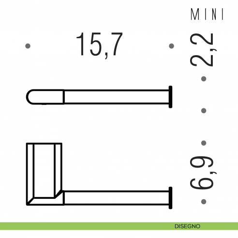 Porta rotolo Colombo Design Mini B4008d disegno