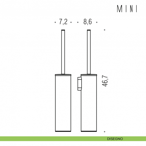 Porta scopino sospeso Colombo Design serie Mini disegno