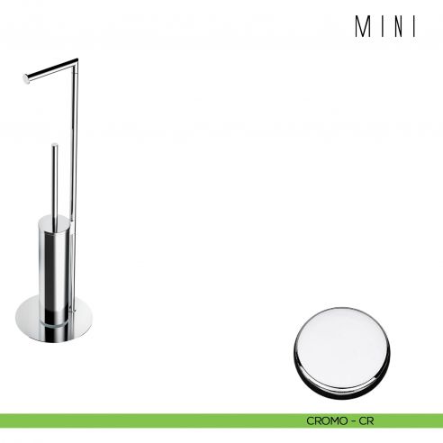 Piantana porta rotolo e porta scopino Colombo Design B4018 cromo
