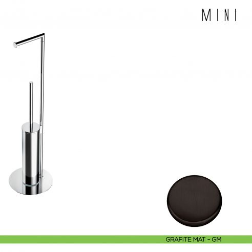 Piantana porta rotolo e porta scopino Colombo Design B4018 grafite mat