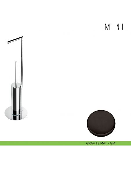 Piantana porta rotolo e porta scopino Colombo Design B4018 grafite mat