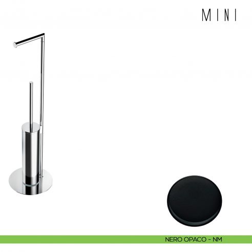 Piantana porta rotolo e porta scopino Colombo Design B4018 neromat
