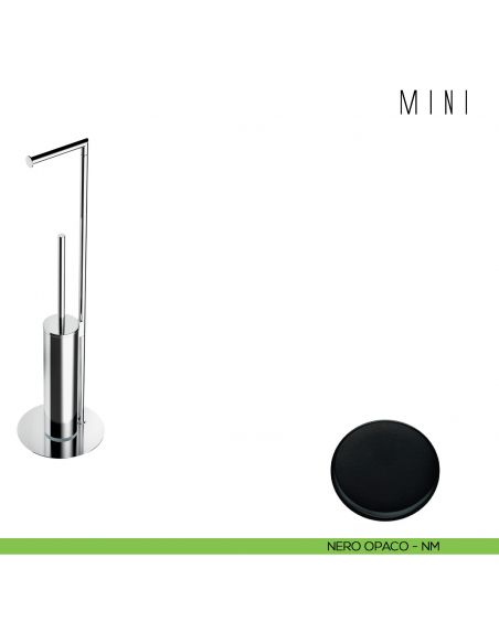 Piantana porta rotolo e porta scopino Colombo Design B4018 neromat