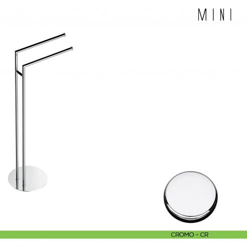 Piantana con due porta salvietta Colombo Design Mini B4038 cromo