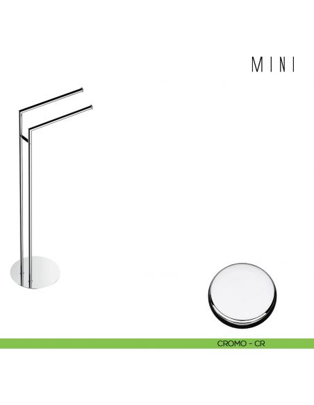 Piantana con due porta salvietta Colombo Design Mini B4038 cromo