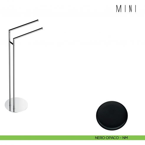 Piantana con due porta salvietta Colombo Design Mini B4038 neropaco