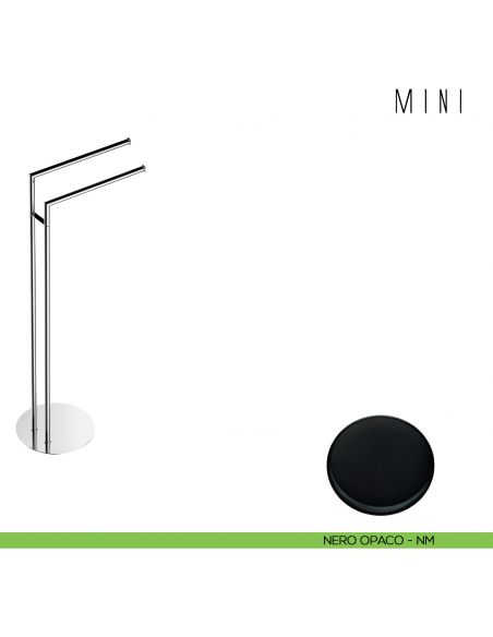 Piantana con due porta salvietta Colombo Design Mini B4038 neropaco