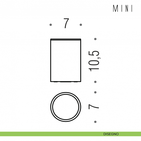 Porta bicchiere d'appoggio Colombo Design serie Mini disegno