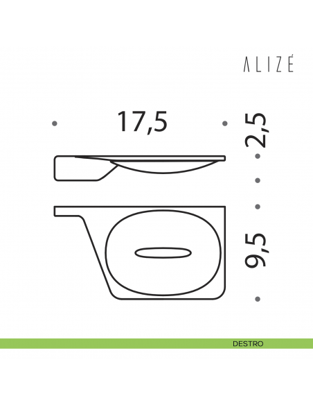 Porta sapone Colombo Design Alizè disegno destro