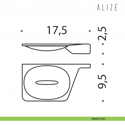 Porta sapone Colombo Design Alizè disegno sinistro