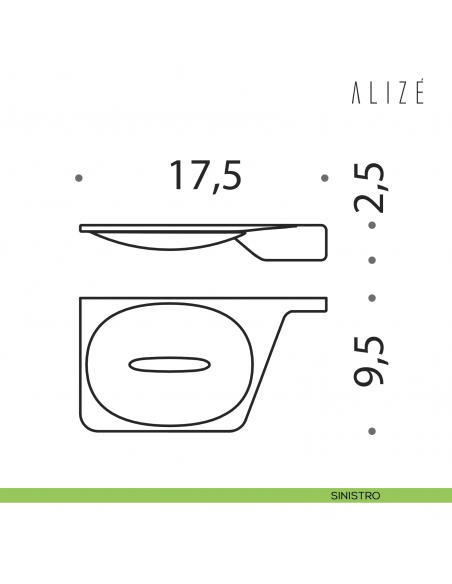 Porta sapone Colombo Design Alizè disegno sinistro