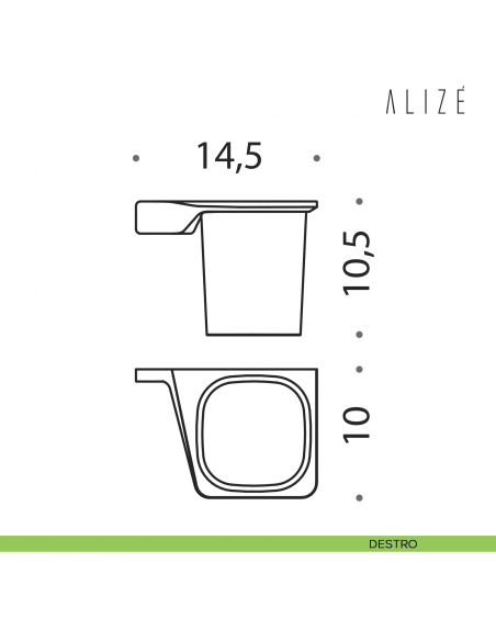 Porta bicchiere Colombo Design Alizè disegno destro