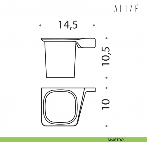 Porta bicchiere Colombo Design Alizè disegno sinistro