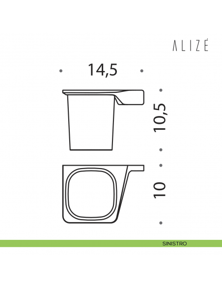 Porta bicchiere Colombo Design Alizè disegno sinistro