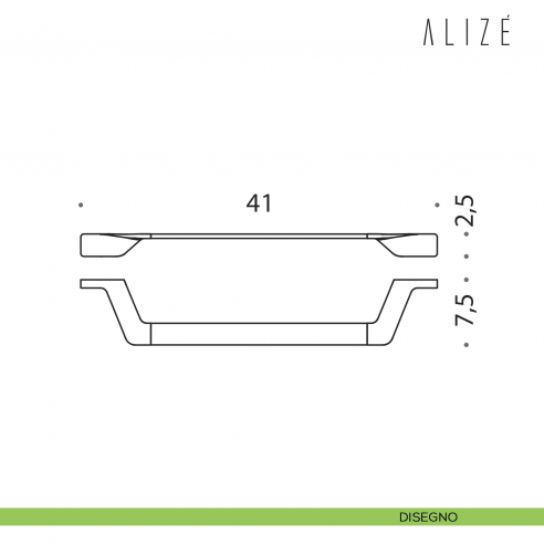 Porta salvietta Colombo Design Alizè 41 cm disegno