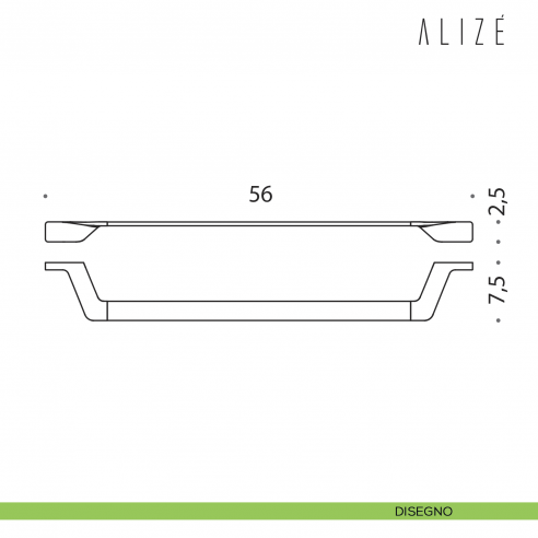 Porta salvietta Colombo Design Alizè 56 cm disegno