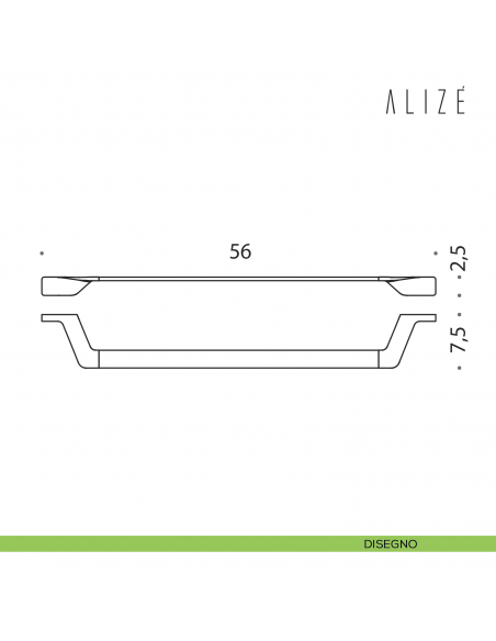 Porta salvietta Colombo Design Alizè 56 cm disegno