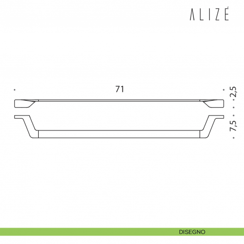 Porta salvietta Colombo Design Alizè 71 cm disegno
