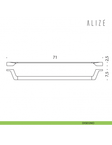 Porta salvietta Colombo Design Alizè 71 cm disegno