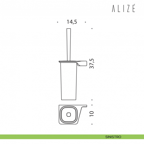 Porta scopino sospeso Colombo Design Alizè disegno sinistro