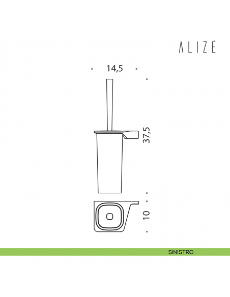Porta scopino sospeso Colombo Design Alizè disegno sinistro