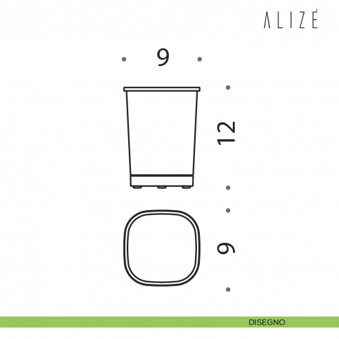 Porta bicchiere d'appoggio Colombo Design Alizè disegno