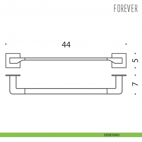 Porta salvietta Colombo Design Forever 44 cm disegno