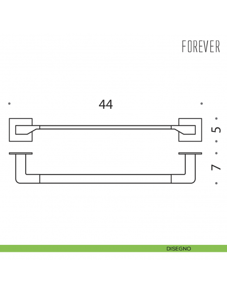 Porta salvietta Colombo Design Forever 44 cm disegno