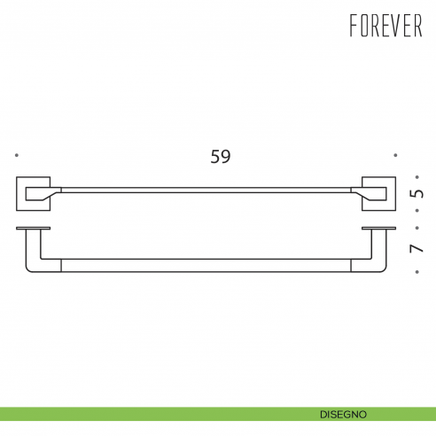 Porta salvietta Colombo Design Forever 59 cm disegno