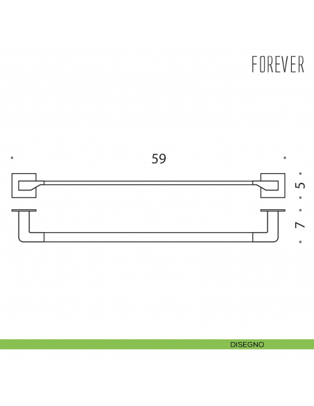 Porta salvietta Colombo Design Forever 59 cm disegno