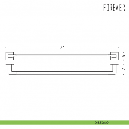 Porta salvietta Colombo Design Forever 74 cm disegno