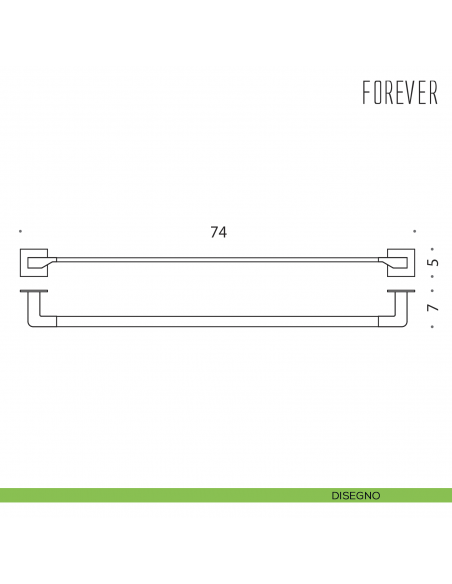 Porta salvietta Colombo Design Forever 74 cm disegno