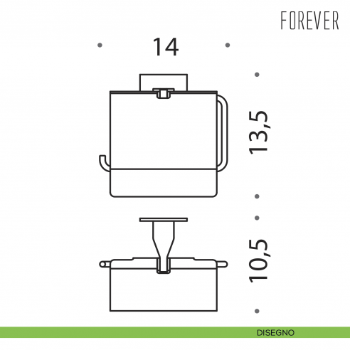Porta rotolo coperto Colombo Design Forever disegno