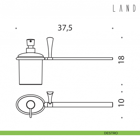 Spandisapone e porta salvietta per bidet Colombo Design Land disegno destro