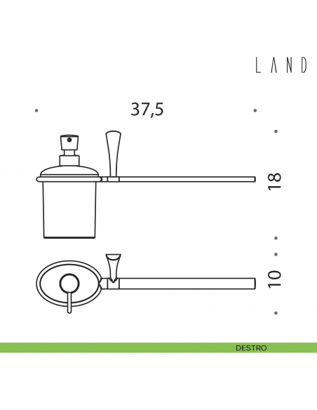 Spandisapone e porta salvietta per bidet Colombo Design Land disegno destro