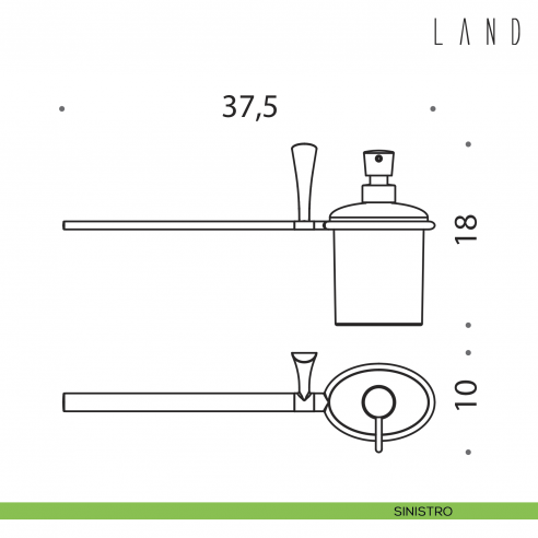 Spandisapone e porta salvietta per bidet Colombo Design Land disegno sinistro