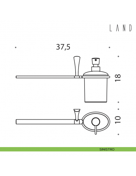 Spandisapone e porta salvietta per bidet Colombo Design Land disegno sinistro