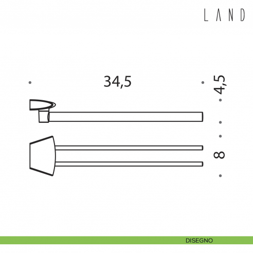 Porta salvietta doppio a snodo Colombo Design Land disegno