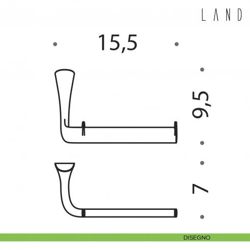Porta Rotolo Colombo Design Land disegno