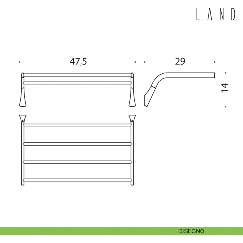Rack porta salvietta Colombo Design Land disegno