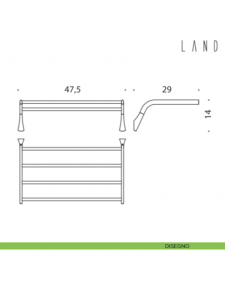Rack porta salvietta Colombo Design Land disegno