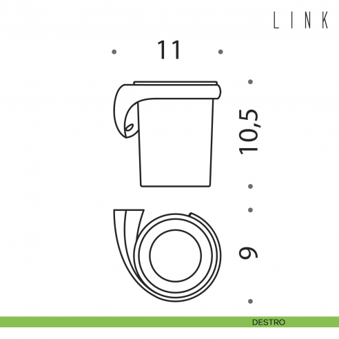 Porta bicchiere Colombo Design Link disegno destro