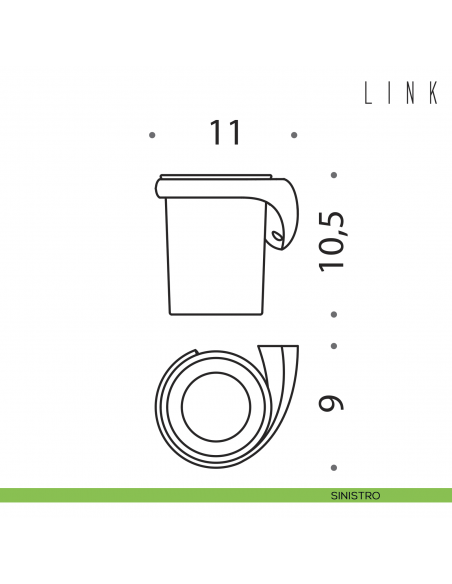 Porta bicchiere Colombo Design Link disegno sinistro