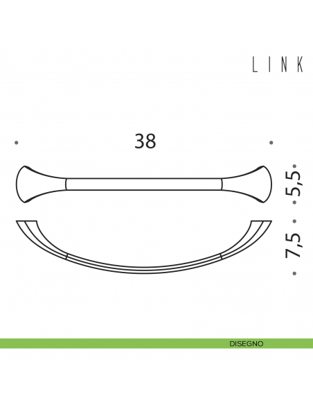 Porta salvietta Colombo Design Link 38 cm disegno