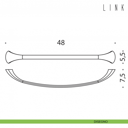 Porta salvietta Colombo Design Link 48 cm disegno