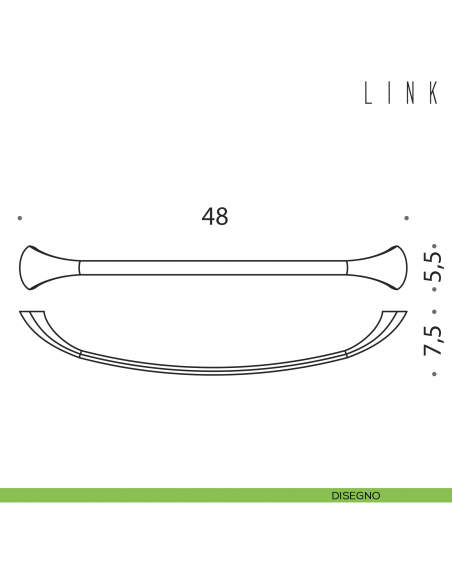 Porta salvietta Colombo Design Link 48 cm disegno
