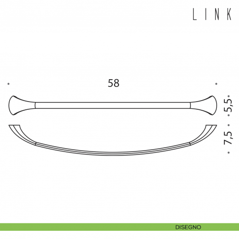 Porta salvietta Colombo Design Link 58 cm disegno