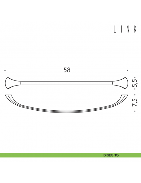 Porta salvietta Colombo Design Link 58 cm disegno